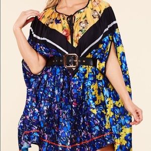 Multi Floral Cape Dress
